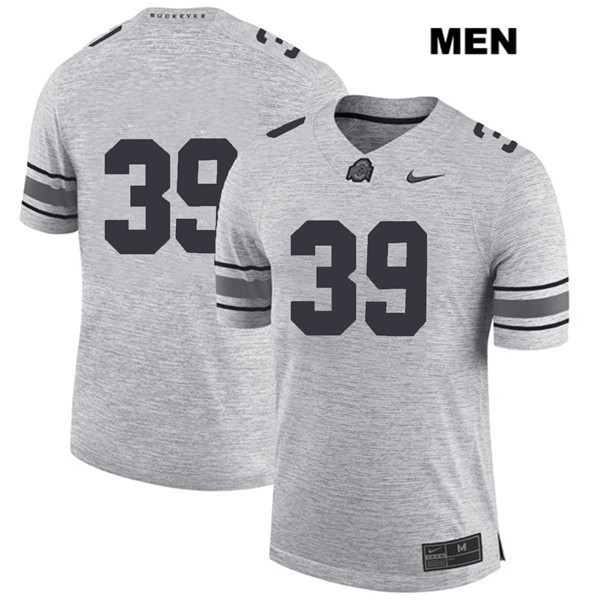Ohio State Buckeyes Men's Malik Harrison #39 Gray Authentic Nike No Name College NCAA Stitched Football Jersey HL19D04LN
